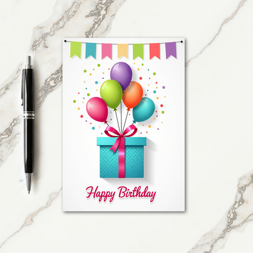 Joyful Balloons Gift Birthday Card