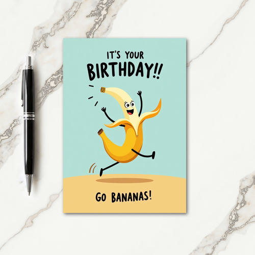 Joyful Banana Birthday Card