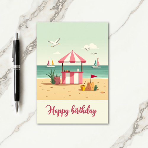 Joyful Beach Birthday Card