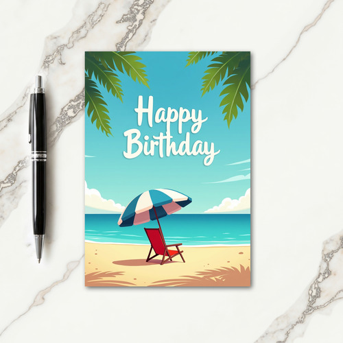 Joyful Beach Scene Card