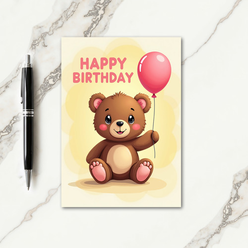 Joyful Bear Balloon Card