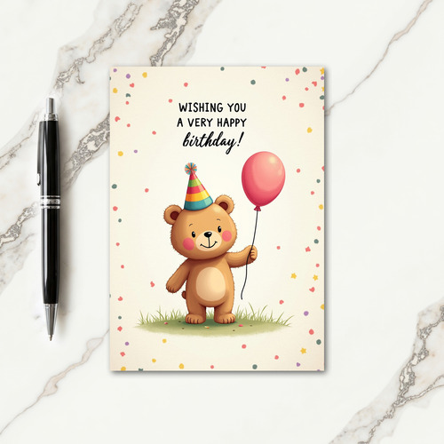 Joyful Bear Birthday Card