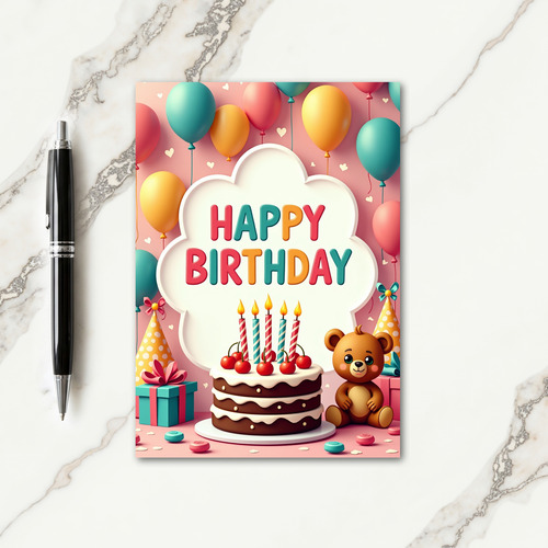 Joyful Bear Cake Card