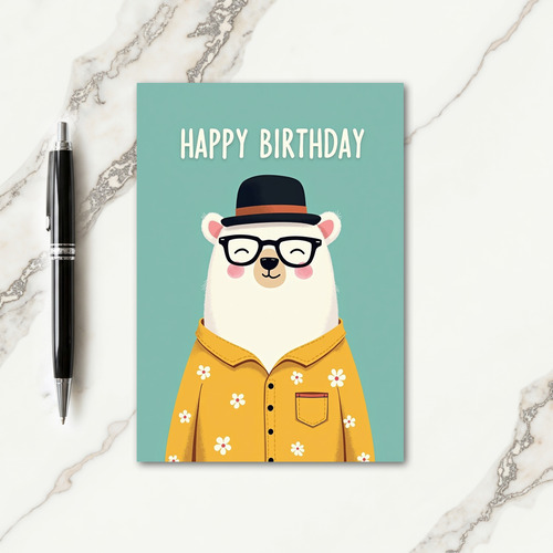 Joyful Bear Fedora Card