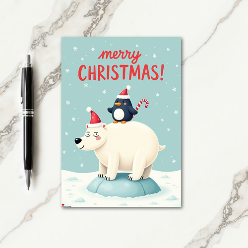 Joyful Bear Friend Christmas Card