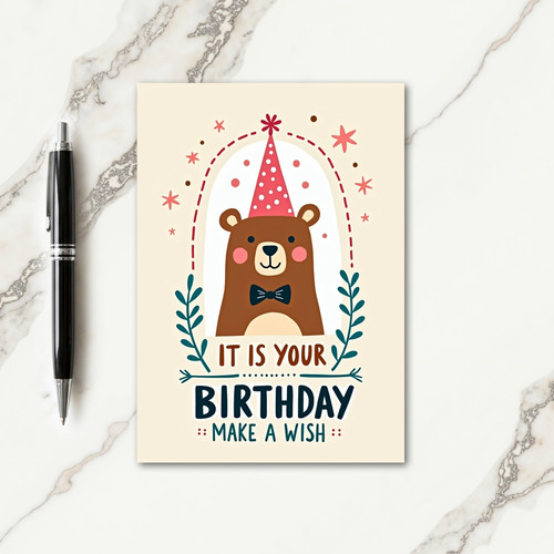 Joyful Bear Illustration Card