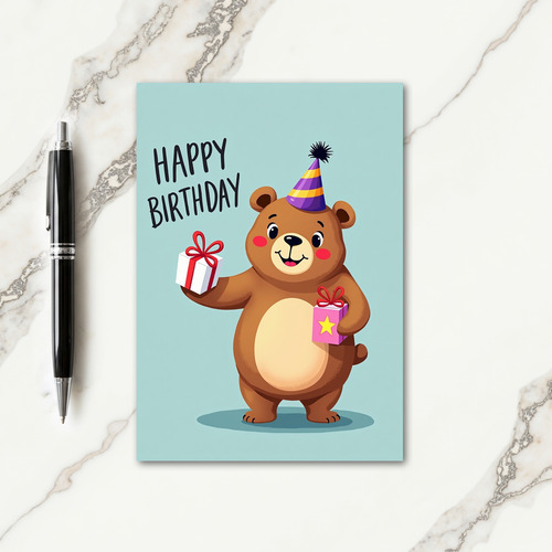 Joyful Bear Party Card