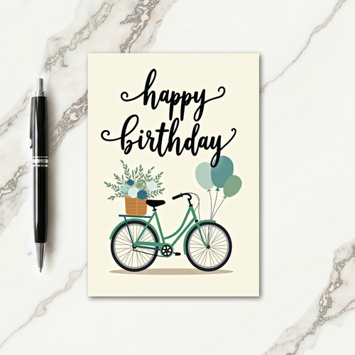 Joyful Bicycle Birthday Card