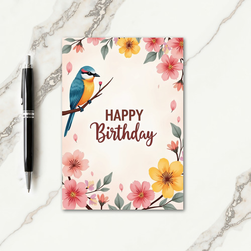 Joyful Bird Blossom Card