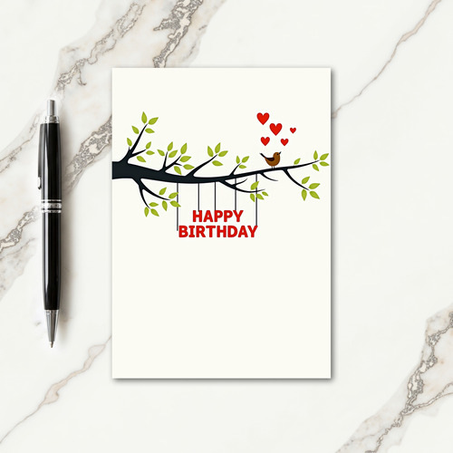 Joyful Bird Branch Card