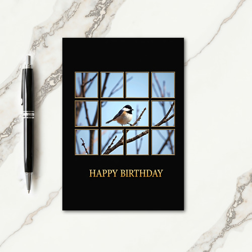 Joyful Bird Grid Card