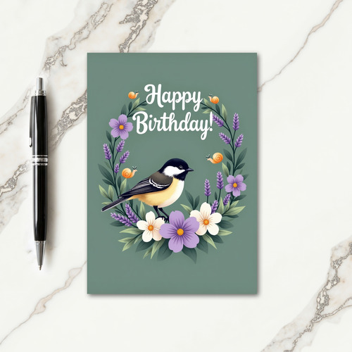 Joyful Bird Wreath Card