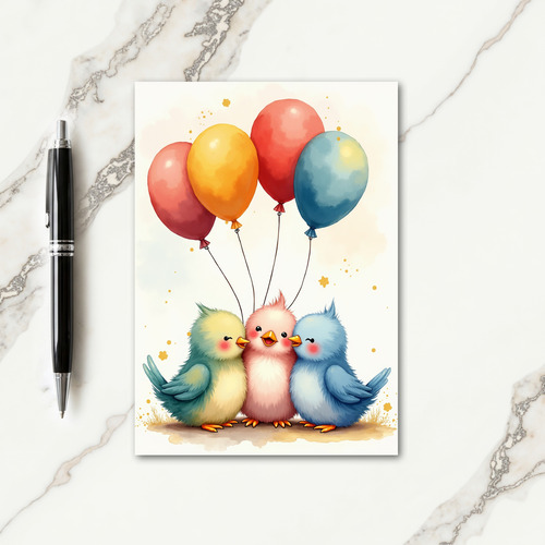Joyful Birds Balloon Card