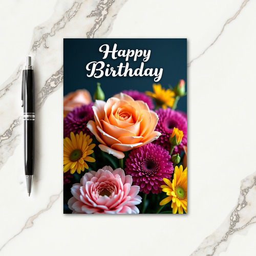 Joyful Birthday Apricot Petal Card