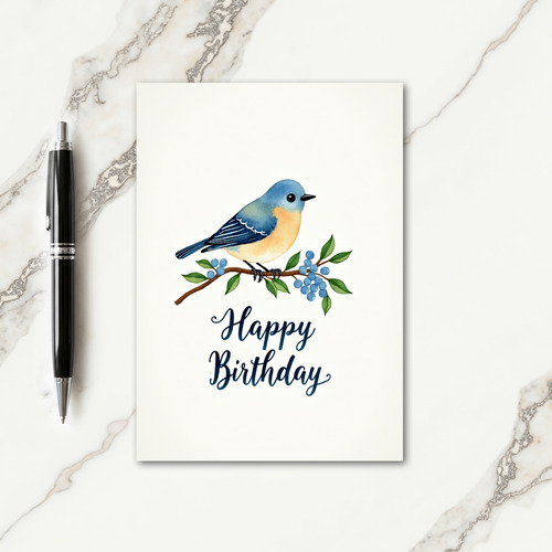 Joyful Birthday Azure Berry Card