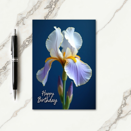 Joyful Birthday Azure Flower Card