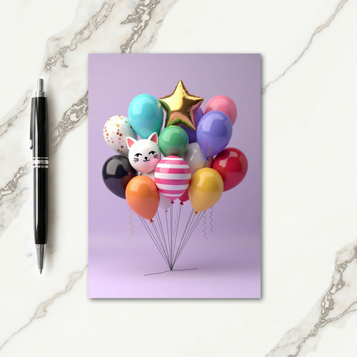 Joyful Birthday Balloon Cluster Card