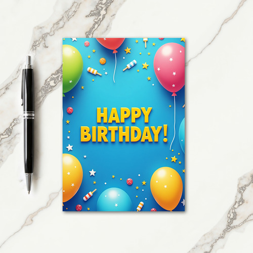 Joyful Birthday Balloon Star Card
