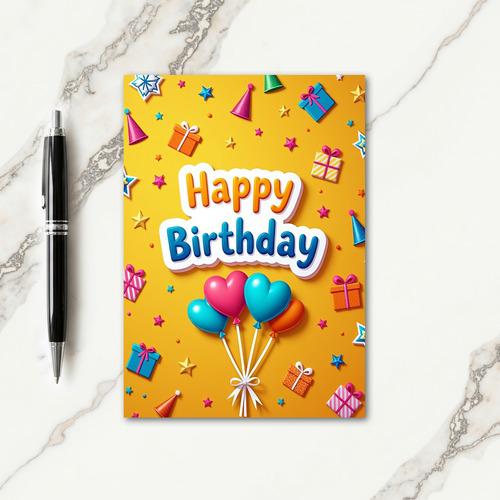 Joyful Birthday Balloons Card