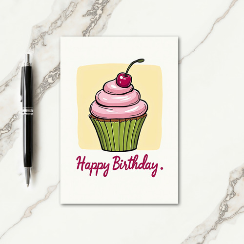 Joyful Birthday Berry Cupcake Card