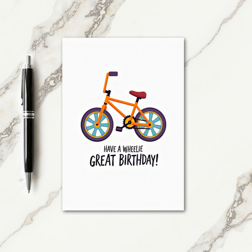 Joyful Birthday Bicycle Art Card