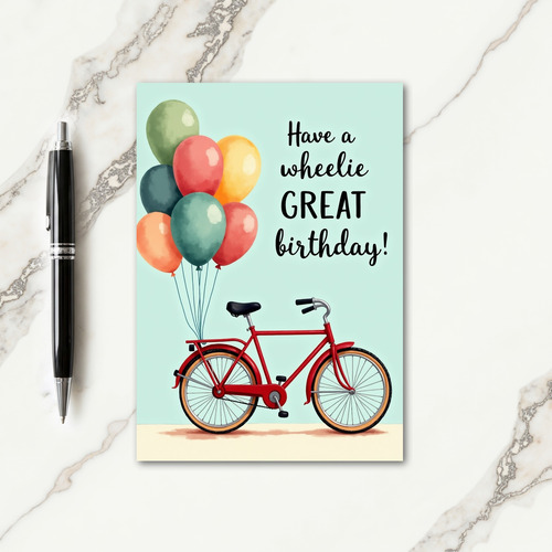 Joyful Birthday Bike Balloons Card