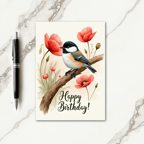 Joyful Birthday Birdie Blossom Card