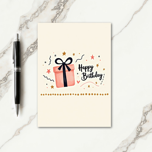Joyful Birthday Black Bow Card