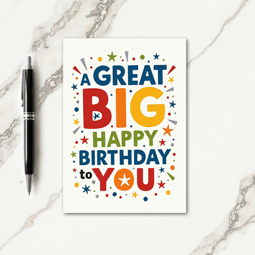Joyful Birthday Block Letter Card