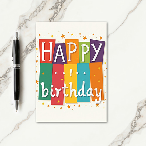 Joyful Birthday Blocks Card