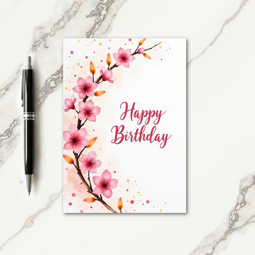 Joyful Birthday Blossom Branch Card