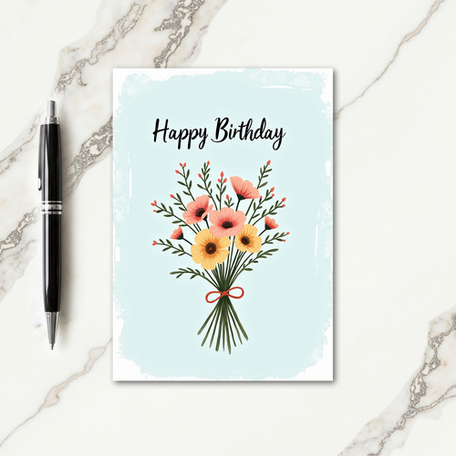 Joyful Birthday Blossom Ribbon Card