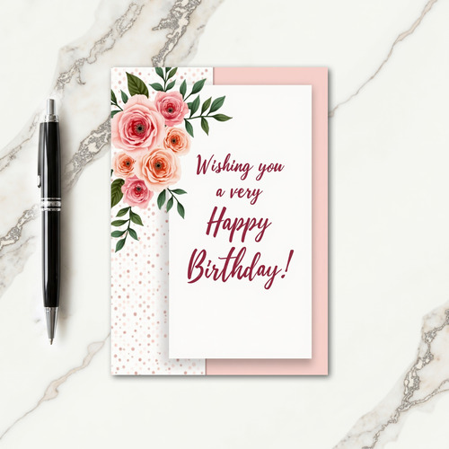 Joyful Birthday Blossom Script Card