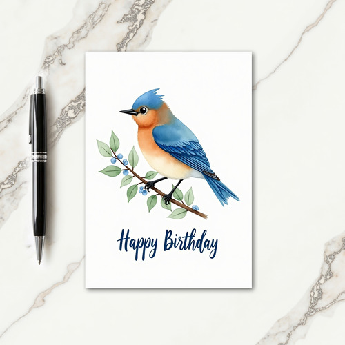 Joyful Birthday Blue Bird Card