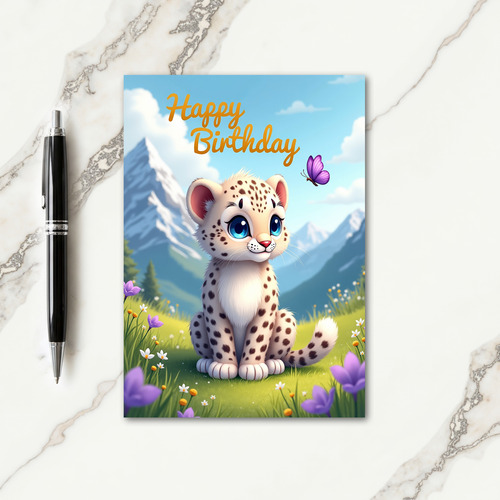 Joyful Birthday Blue Eyed Kitten Card