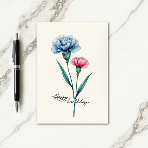 Joyful Birthday Blue Roseate Card