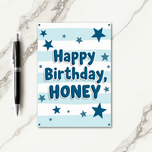 Joyful Birthday Blue Striped Card