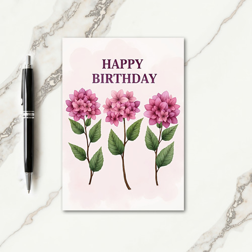 Joyful Birthday Botanical Art Card