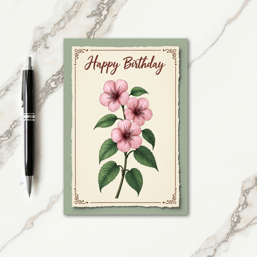 Joyful Birthday Botanical Bloom Card