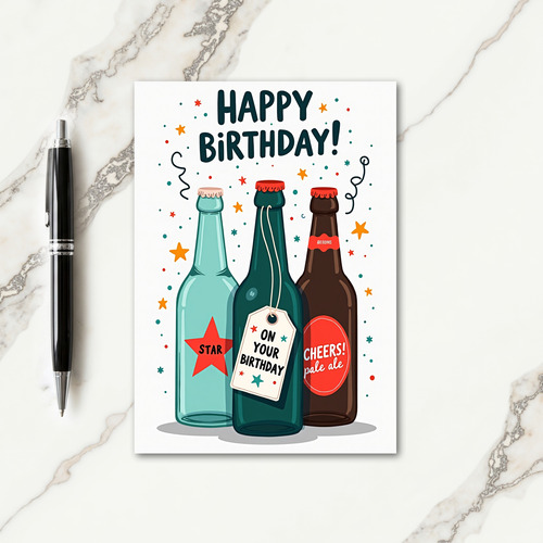 Joyful Birthday Bottle Trio Card