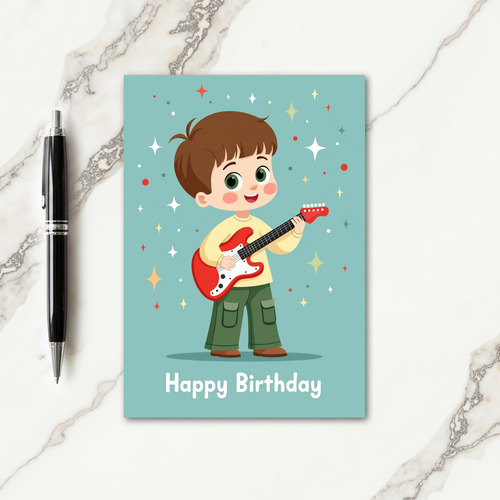 Joyful Birthday Boy Guitar Card
