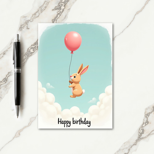 Joyful Birthday Bunny Balloon Card