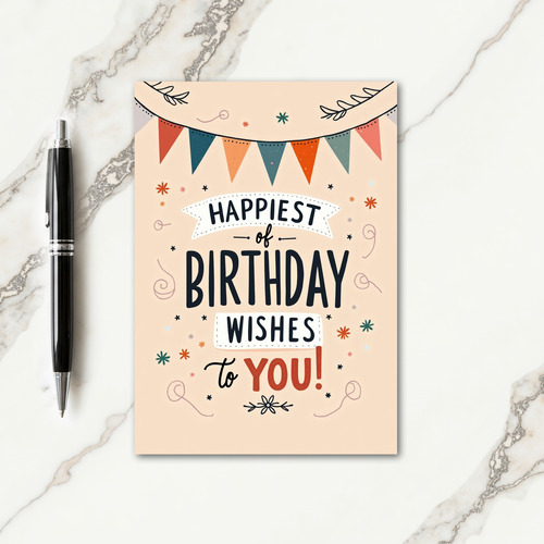 Joyful Birthday Bunting Art Card