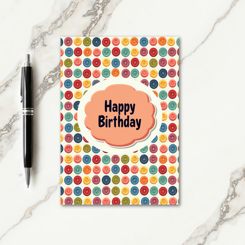 Joyful Birthday Button Grid Card