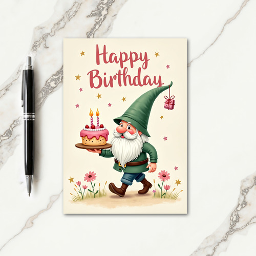 Joyful Birthday Cake Bearer Card