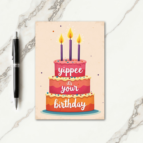 Joyful Birthday Cake Card