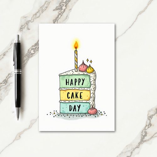 Joyful Birthday Cake Slice Card
