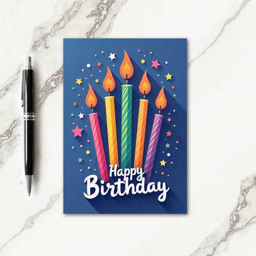 Joyful Birthday Candle Card