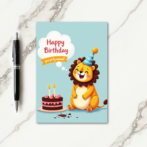 Joyful Birthday Cartoon Cat Card