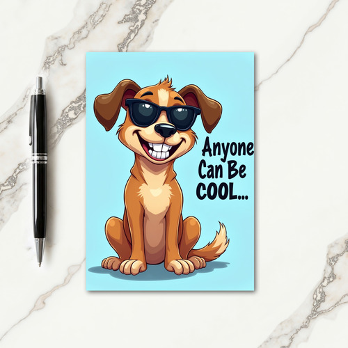 Joyful Birthday Cartoon Dog Card